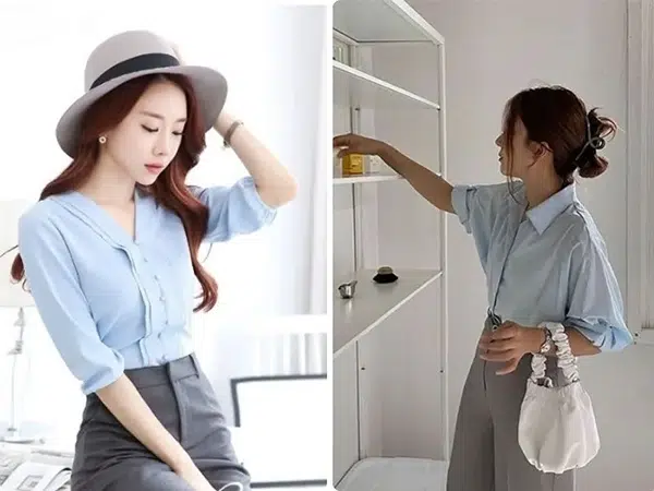 Màu xám phối với màu xanh pastel