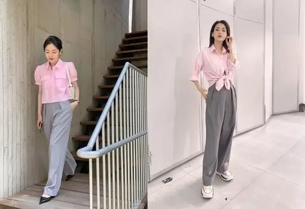 Màu hồng phối với màu xám