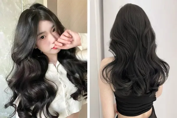 Tóc layer dài uốn sóng nước
