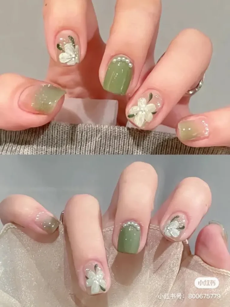 Mẫu nail nhẹ nhàng cho da ngăm