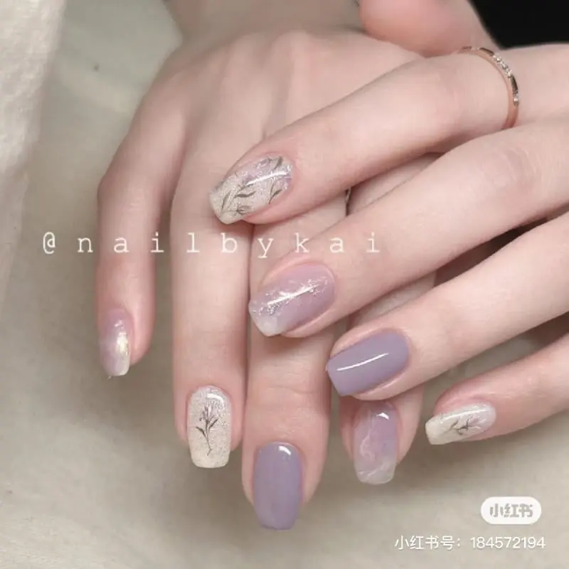 Mẫu nail nhẹ nhàng cho móng ngắn