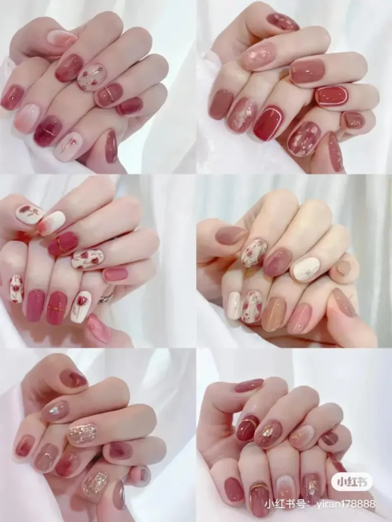 Mẫu nail tay xinh xắn màu hồng