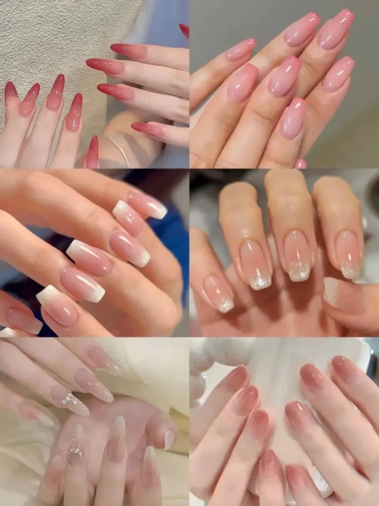 Mẫu nail tối giản ombre