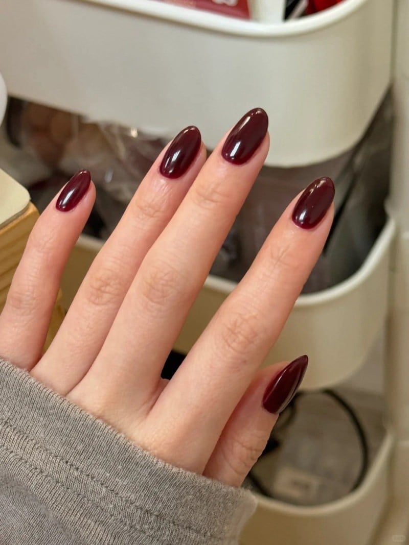 Mẫu móng tay nâu chocolate cho da ngăm