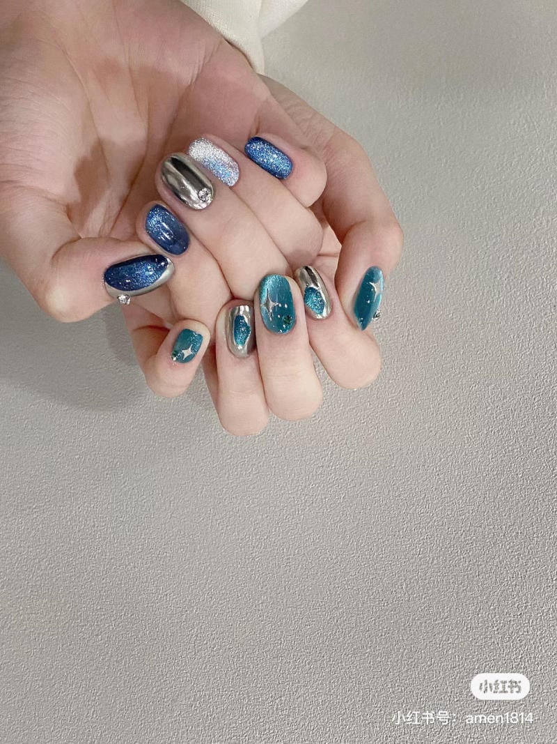 Mẫu nail mắt mèo đẹp