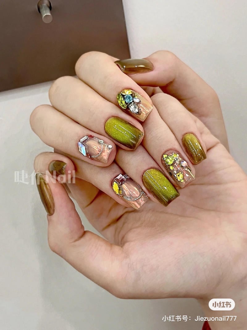 Mẫu nail mắt mèo đẹp