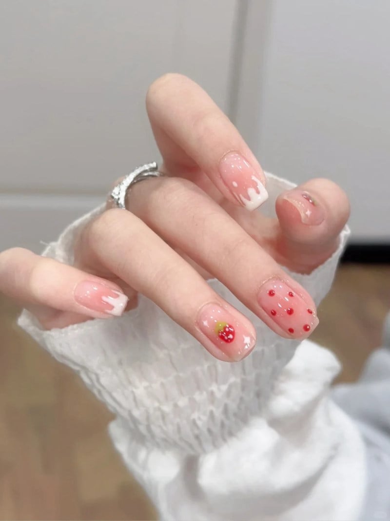 Mẫu nail hồng thạch đẹp 7