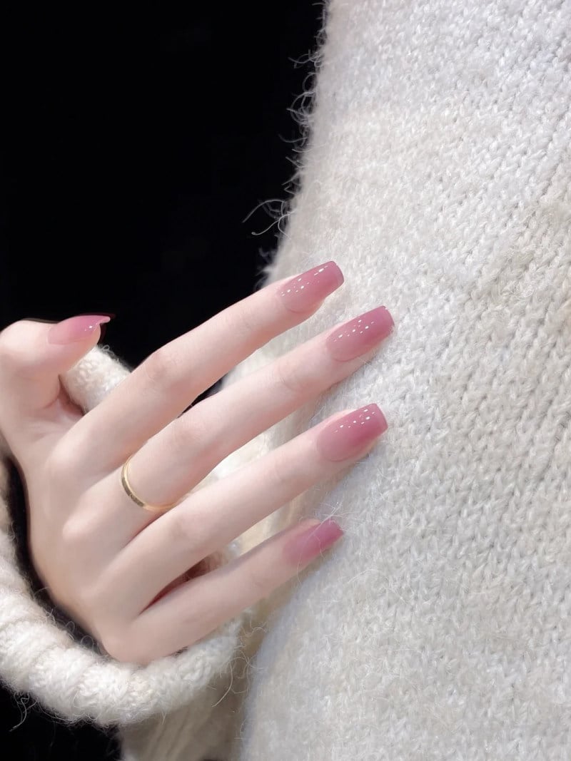 Mẫu nail hồng thạch đẹp 9