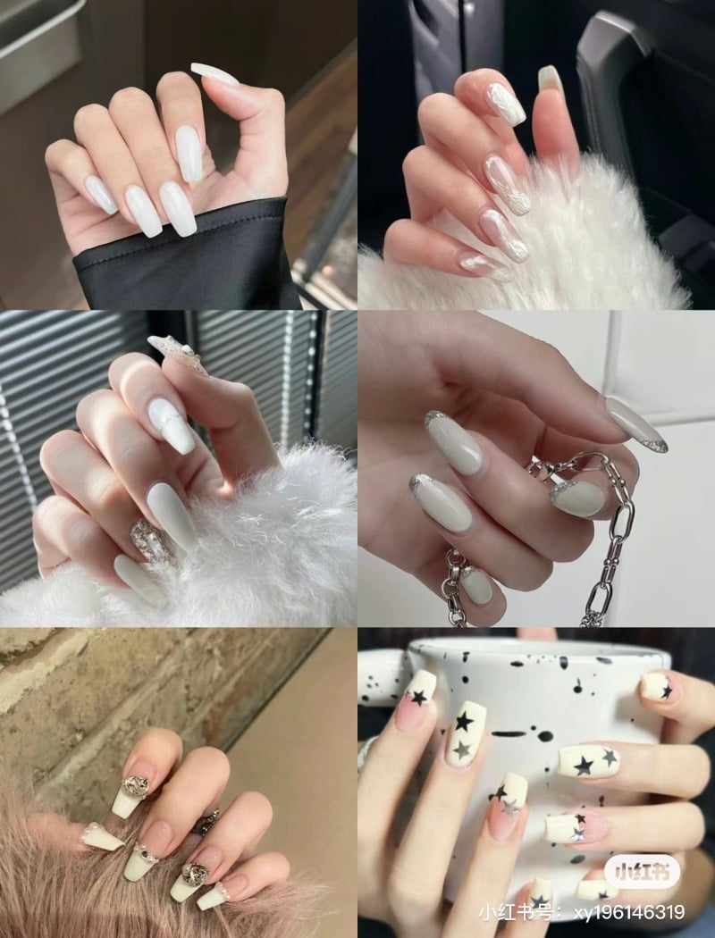 Mẫu nail trắng đẹp 12